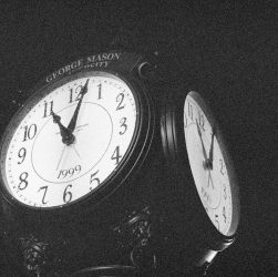 Clock at George Mason University.
Shot on Ilford Delta 3200 with a Canon A-1. Developed using Rodinal 1+25.
